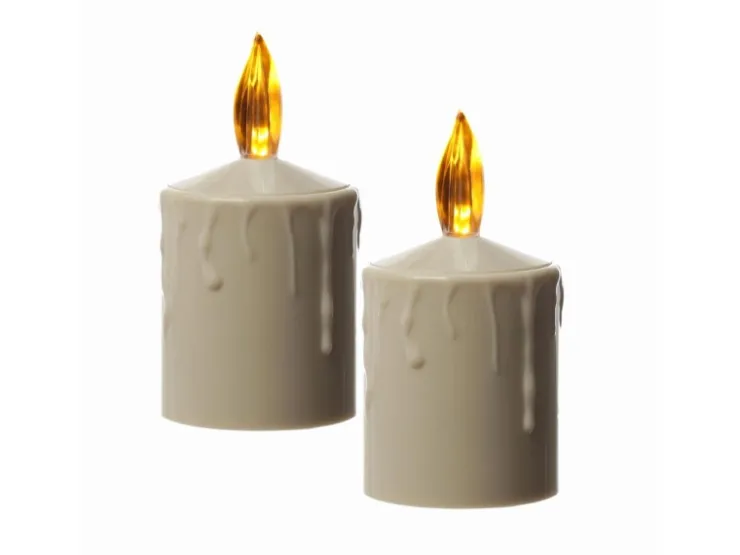 MARELIDA LED Kerzen Grabkerze Grablicht Für Laternen H 11,5cm Sensor Bis 500h Beige 2St* Laternen|Kerzen