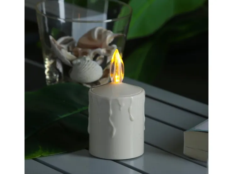 MARELIDA LED Kerzen Grabkerze Grablicht Für Laternen H 11,5cm Sensor Bis 500h Beige 2St* Laternen|Kerzen