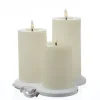 MARELIDA LED Kerzenset LISA Rustik Optik Echtwachskerzen Wiederaufladbar Creme 3er Set* Kerzen