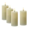 MARELIDA LED Kerzenset LINA Rustik Optik Für Adventskranz H 12,5cm Timer Creme 4er Set