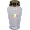 MARELIDA LED Novenkerze Serene Grabkerze Grablicht Für Grableuchte Flackernd 1000h Weiß