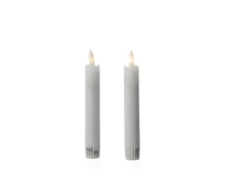 MARELIDA LED Stabkerzen Tafelkerzen Spitzkerzen Echtwachs Rustik Optik H 15cm Weiß 2St