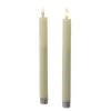 MARELIDA LED Stabkerzen Tafelkerzen Spitzkerzen Echtwachs Rustik Optik H 24cm Creme 2St