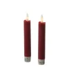 MARELIDA LED Stabkerzen Tafelkerzen Spitzkerzen Echtwachs Rustik Optik H 15cm Rot 2St