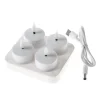 MARELIDA LED Teelichter 4 Stück Mit Ladestation USB Wiederaufladbar D 4cm Flackernd Weiß* Kerzen