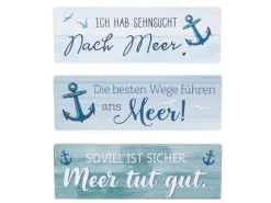 Maritimer Deko Aufsteller 3-fach mit Spruch