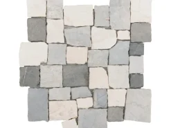 Marmormosaikmatte Murcino Creme-Grey-Black 28 cm x 28 cm