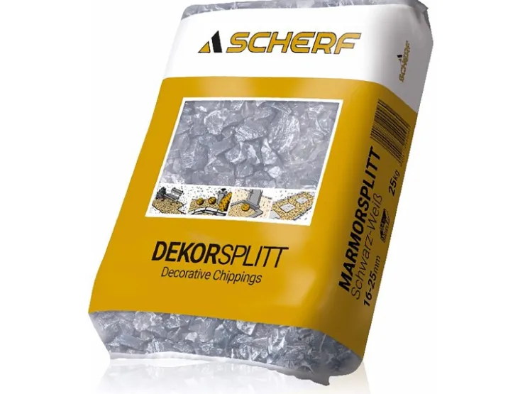 Scherf Marmorsplitt Schwarz-Weiß 16 - 25 mm 25 kg PE-Sack