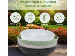 matches21 HOME&HOBBY Pflanzschale für Draussen in Hell-Grau Marmoriert 45 x 13 cm