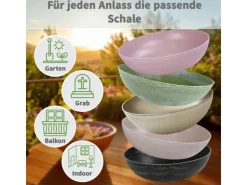 matches21 HOME&HOBBY Pflanzschale für Draussen in Hell-Grau Marmoriert 30 x 9 cm* Vogeltränken