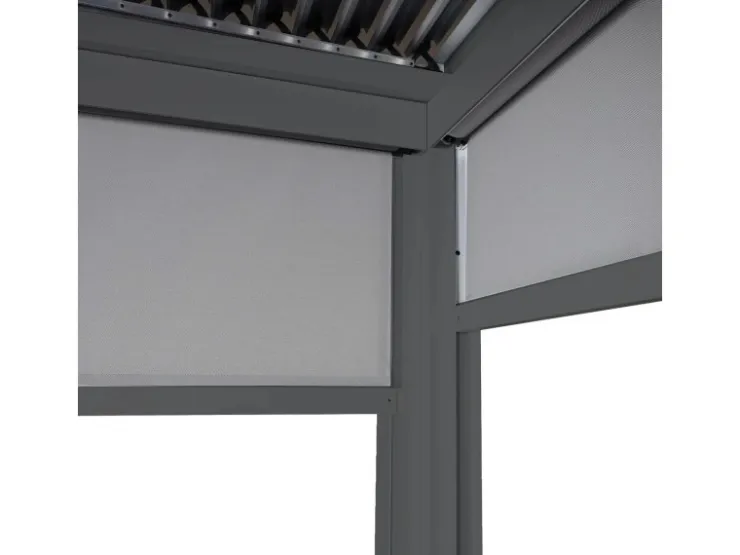 MCW Alu Pergola L41 mit 2x Seitenwand Anthrazit 3x3,7m
