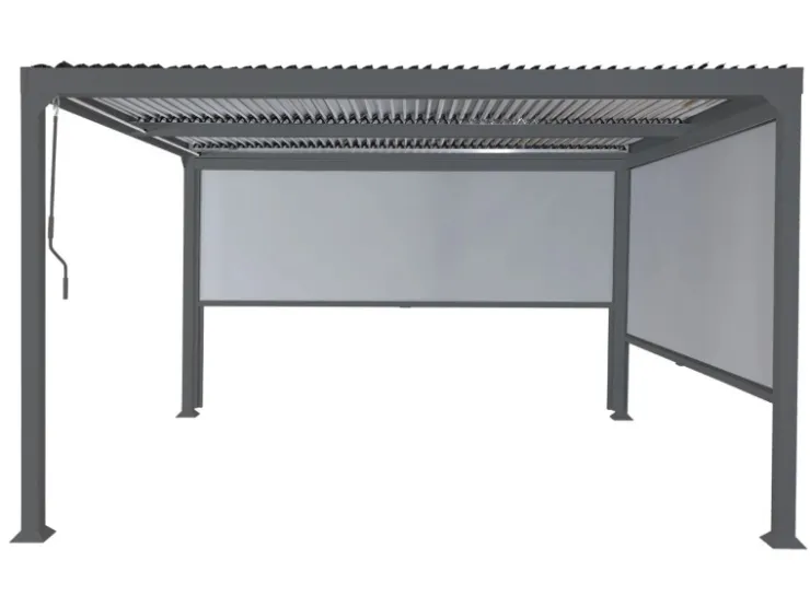 MCW Alu Pergola L41 mit 2x Seitenwand Anthrazit 3x3,7m