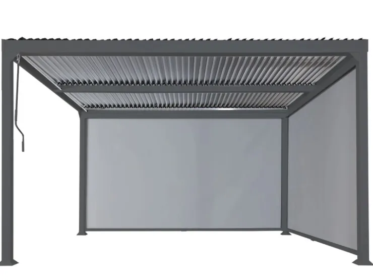 MCW Alu Pergola L41 mit 2x Seitenwand Anthrazit 3x3,7m