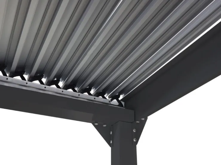 MCW Alu Pergola L41 mit 2x Seitenwand Anthrazit 3x3,7m