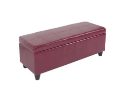MCW Aufbewahrungs-Truhe Kriens Leder/Kunstleder 112x45x45cm