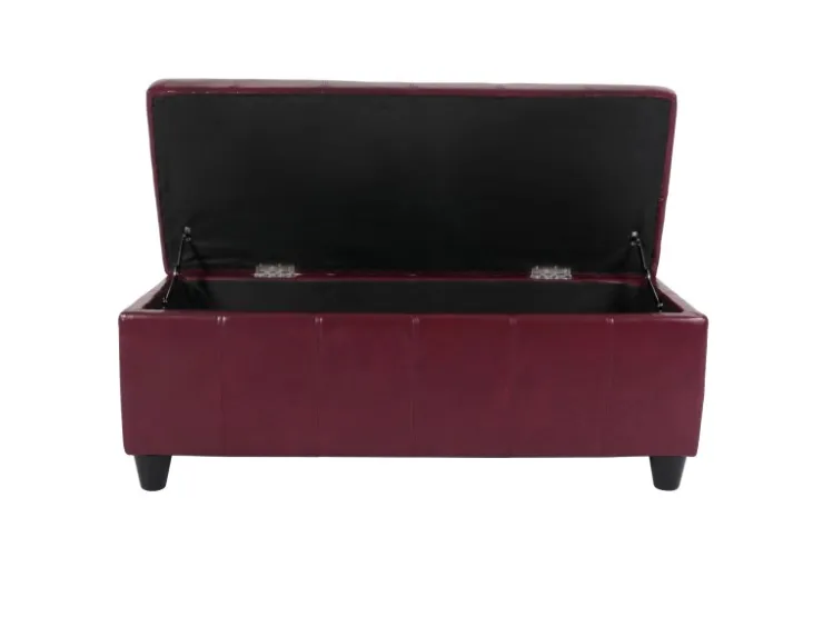 MCW Aufbewahrungs-Truhe Kriens Leder/Kunstleder 112x45x45cm