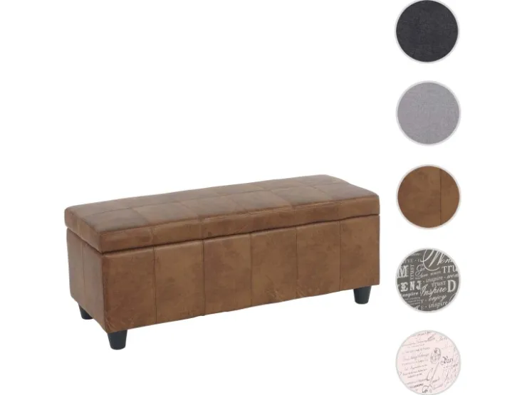 MCW Aufbewahrungs-Truhe Kriens Stoff/Textil 45x114x45cm Wildlederimitat* Aufbewahrung