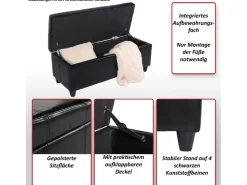MCW Aufbewahrungs-Truhe Kriens Leder/Kunstleder 112x45x45cm