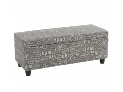 MCW Aufbewahrungs-Truhe Kriens Stoff/Textil 45x114x45cm Schriftzug
