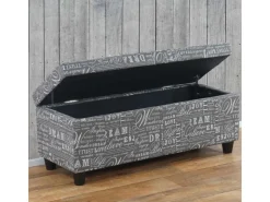 MCW Aufbewahrungs-Truhe Kriens Stoff/Textil 45x114x45cm Schriftzug