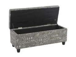 MCW Aufbewahrungs-Truhe Kriens Stoff/Textil 45x114x45cm Schriftzug