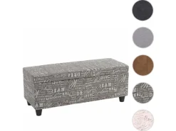 MCW Aufbewahrungs-Truhe Kriens Stoff/Textil 45x114x45cm Schriftzug