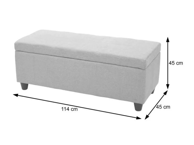 MCW Aufbewahrungs-Truhe Kriens Kunstleder 45x114x45cm Matt* Aufbewahrung