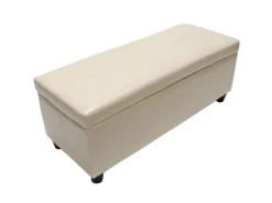 MCW Aufbewahrungs-Truhe Kriens Leder/Kunstleder 112x45x45cm