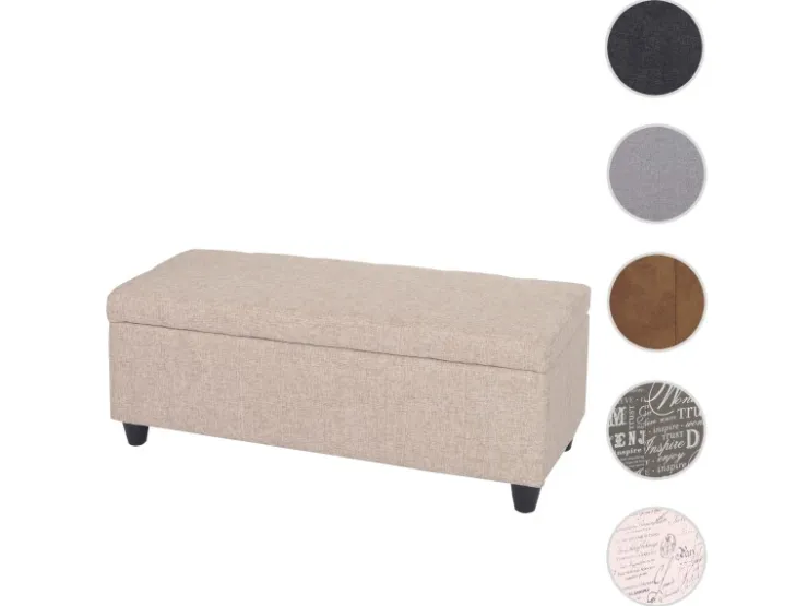 MCW Aufbewahrungs-Truhe Kriens Stoff/Textil 45x114x45cm* Sitzbänke