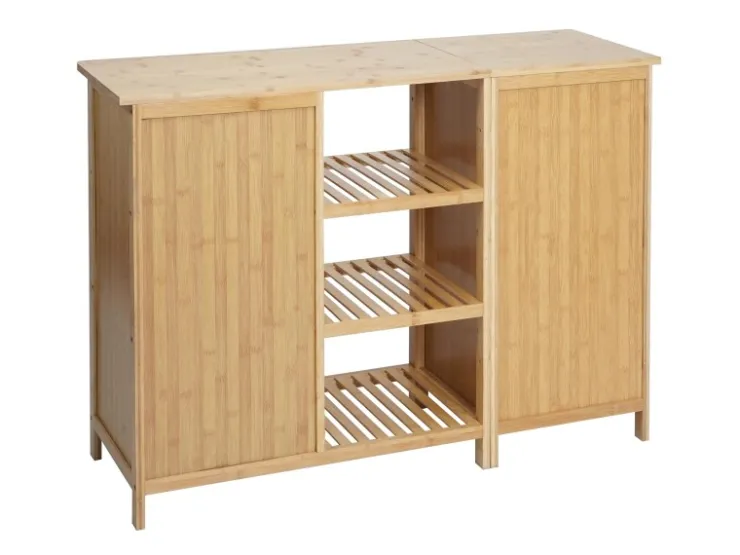 MCW Badezimmerschrank B18 2 Türen Bambus 87x99x33cm* Möbelserien