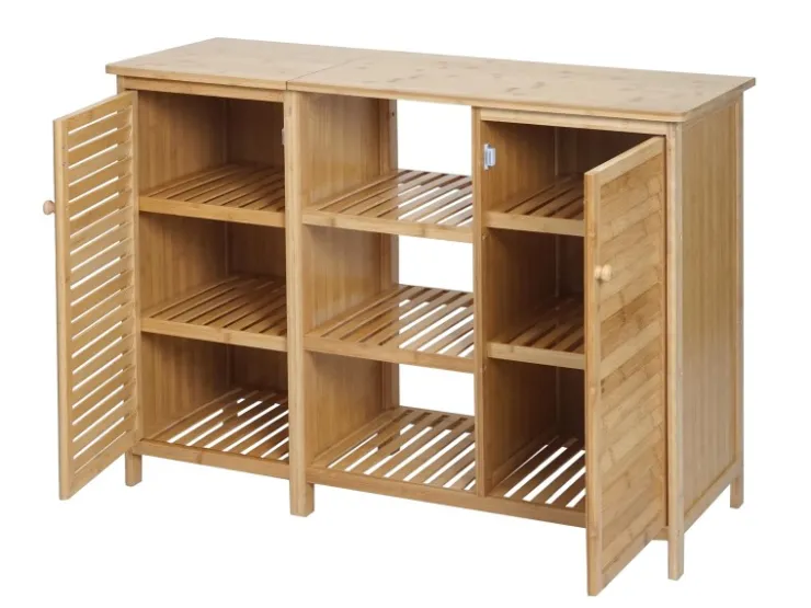 MCW Badezimmerschrank B18 2 Türen Bambus 87x99x33cm* Möbelserien