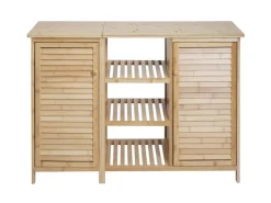 MCW Badezimmerschrank B18 2 Türen Bambus 87x99x33cm* Möbelserien