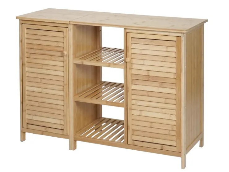 MCW Badezimmerschrank B18 2 Türen Bambus 87x99x33cm* Möbelserien
