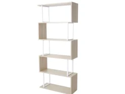 MCW Bücherregal A27 5 Ebenen -Optik Metall Weiß