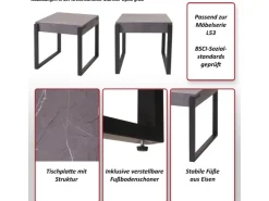MCW Beistelltisch L53 Marmor-Optik Grau* Möbelserien