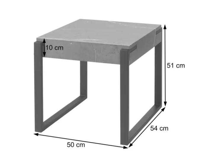 MCW Beistelltisch L53 Marmor-Optik Grau* Möbelserien