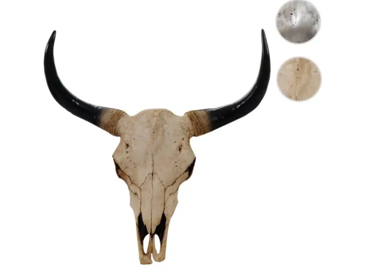 MCW Deko Schädel 45cm T454 Stier Naturfarben* Dekorative Figuren