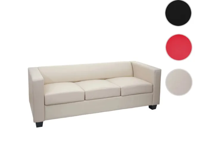 MCW 3er Sofa Lille Leder Creme* Sofas