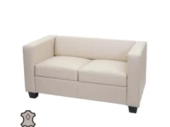 MCW 2er Sofa Lille Leder Creme