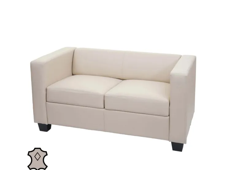 MCW 2er Sofa Lille Leder Creme
