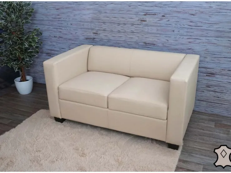 MCW 2er Sofa Lille Leder Creme