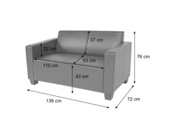 MCW 2er Sofa Moncalieri Kunstleder