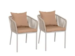 MCW 2er-Set Gartenstuhl N41 Kissen Taupe* Kissenbezüge