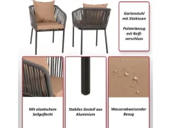 MCW 2er-Set Gartenstuhl N41 Kissen Taupe* Kissenbezüge