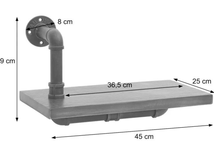 MCW 2er-Set Wandregal N29 29x45x25cm* Schweberegale