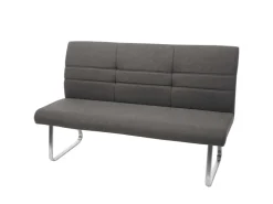 MCW Esszimmer-Set G55Bank Küchenstuhl Stuhl Grau-Braun Bank 180cm