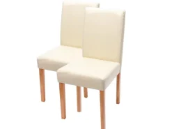 MCW Esszimmerstuhl Littau 2er-Set Leder Helle Beine* Stühle