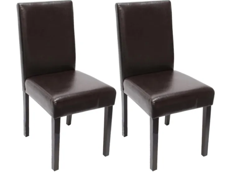 MCW Esszimmerstuhl Littau 2er-Set Leder Dunkle Beine