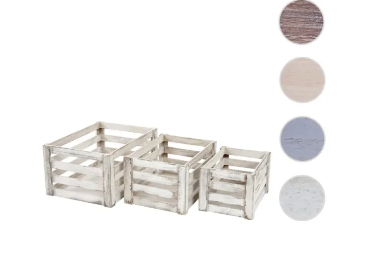 MCW Holzkiste C56 3er-Set Shabby