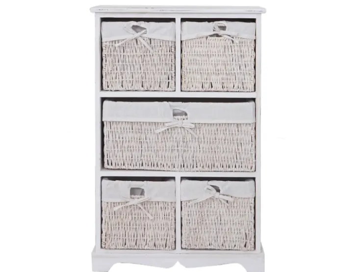 MCW Kommode Derby 5 Schubladen Shabby-Look Weiß* Kommode